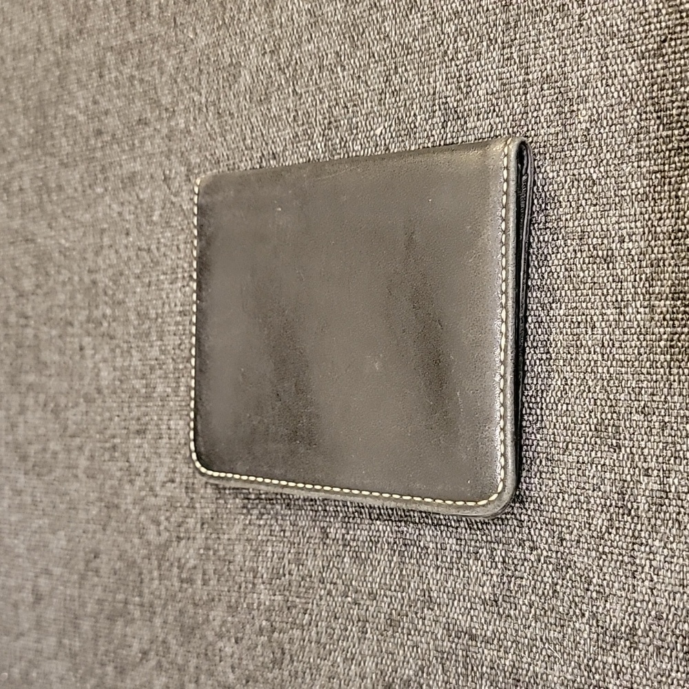 Coach Charcoal Leather Bifold Wallet Card Holder - Picture 3 of 5